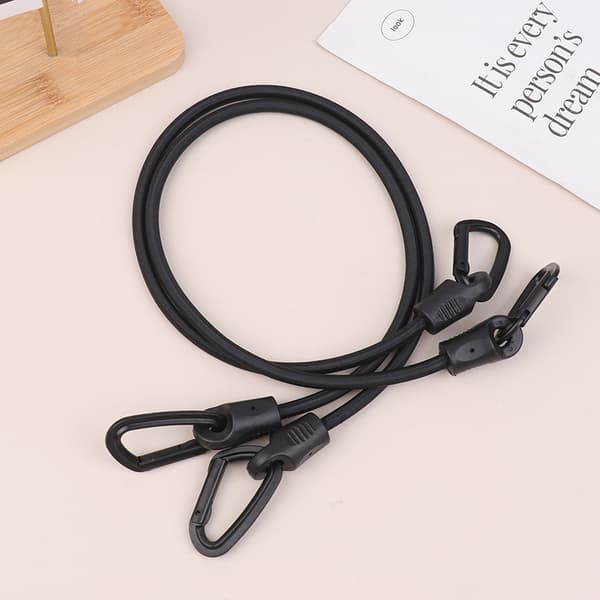 2 st D-formad plastkrok elastisk snörrem för bilbagage tio Black 2pcs