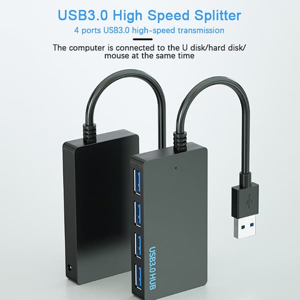 USB Hub USB 3.0 4 Port Typ C HUB Höghastighetsdatakabel Konvertera USB