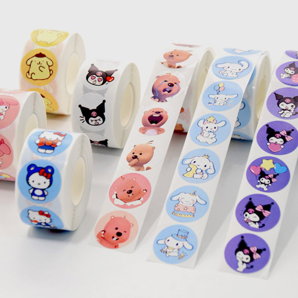 500 stk/rull Cartoon Anime Stickers e Kuromi Loopy Stickers Not A4