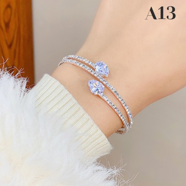 Elegant Crystal Imitation Pearl Armband Multilayer Stretchable A13