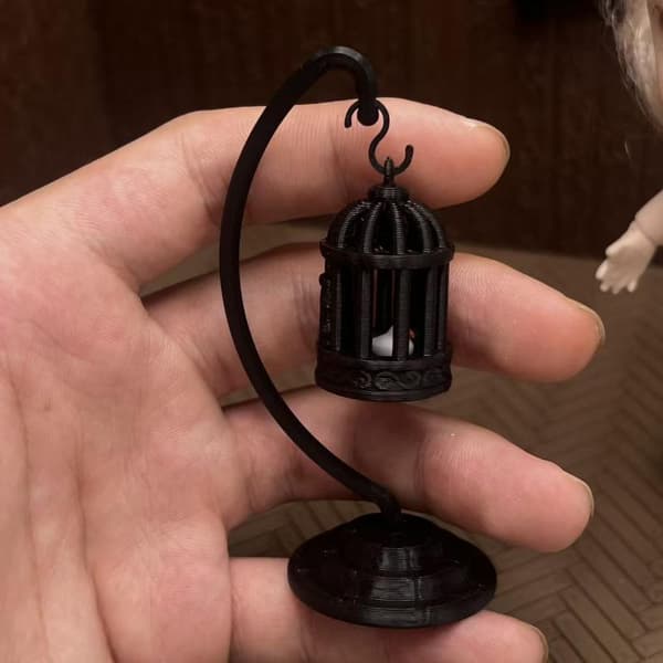 Mini PLA Kreativitet Liten Fågelbur Prydnad Mikrolandskap Docka A2