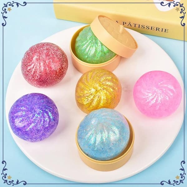 Glitter Mochi: Realistisk Dampet Bolle Stressaflaster A1 Random 1PC