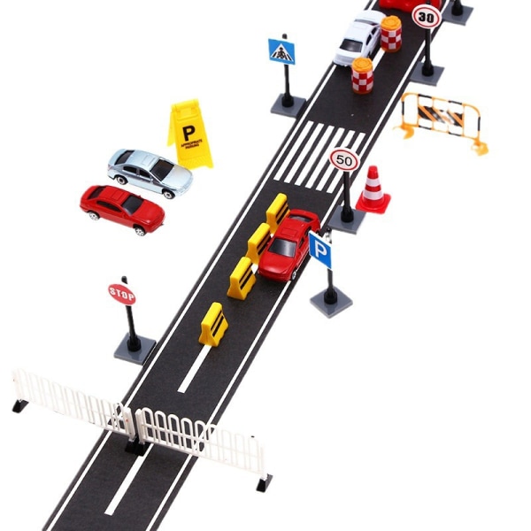 1:12 Dukkehus Mini Parkeringsscene Klistermærke Vejtrafikbane Ad A3