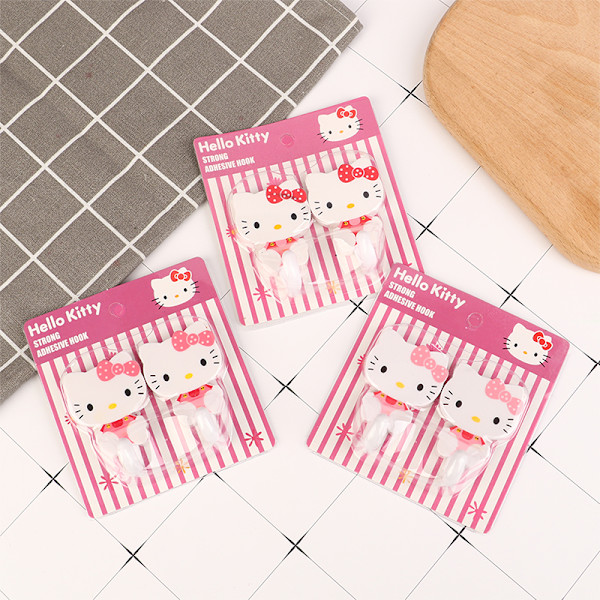 1Pair Cartoon Sticky Hook e Student Dormitory Nail Free Strong Rose red