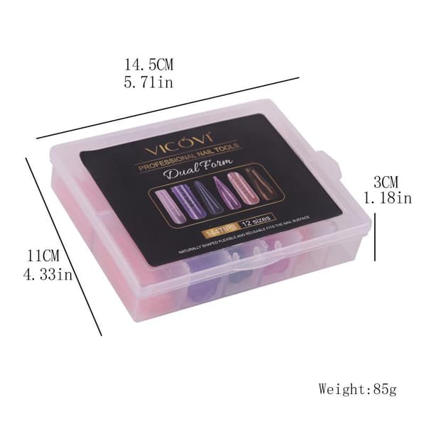 Farverige Dual Form Negleforme 140 Stk. Former til Gel Extensions