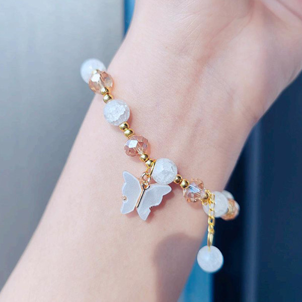 Kvinnor Flickor Glaspärlor Armband Butterfly Form hänge Damer A3