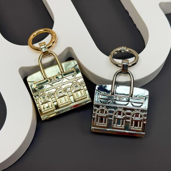 Nyckelring i legering, minihus, väskhänge, mode, nyckelring, handväska Silver