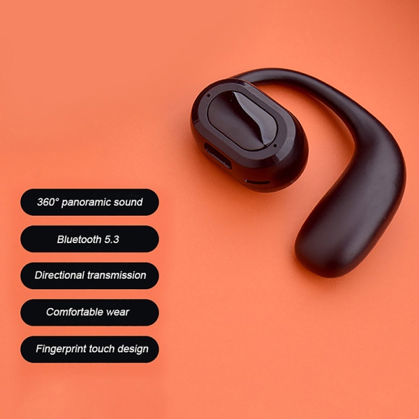 Nytt trådlöst öronmonterat Bluetooth -headset Super Long Standby B Black