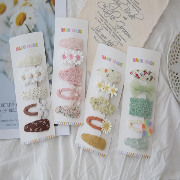 Hårnåle 5 stk. BB-clips sæt pastel blomsterhårspænder til piger StyleF