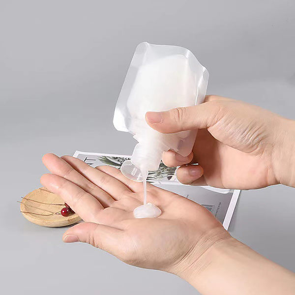 Transparent Clamshell Förpackningspåse Plast Stå Upp Pip Pouc 30ML