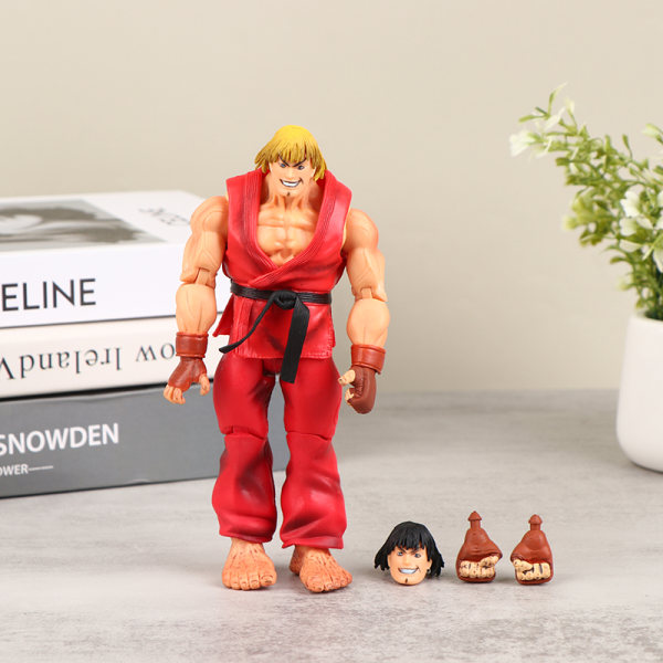 Street Fighter Anime Figur PVC-leksaker Stående Hoshi Ryu Ken Red