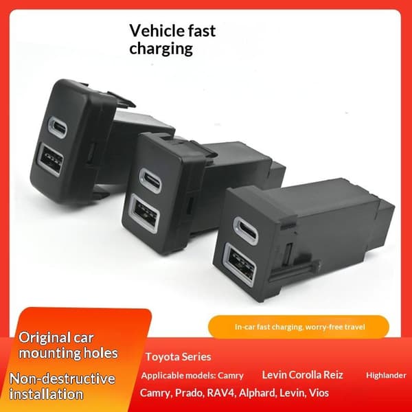 Til RAV4 USB Biloplader PD QC3 0 Hurtigoplader Til Lighter Rig A4