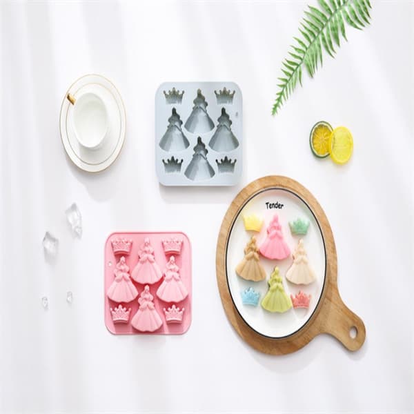 8-hullers 3D prinsessekjole krone silikoneform DIY epoxyharpiksform Pink