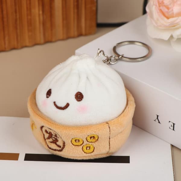 Pehmeä pieni pulla-avaimenperä Kawaii-simulaatio sarjakuva pehmohahmo