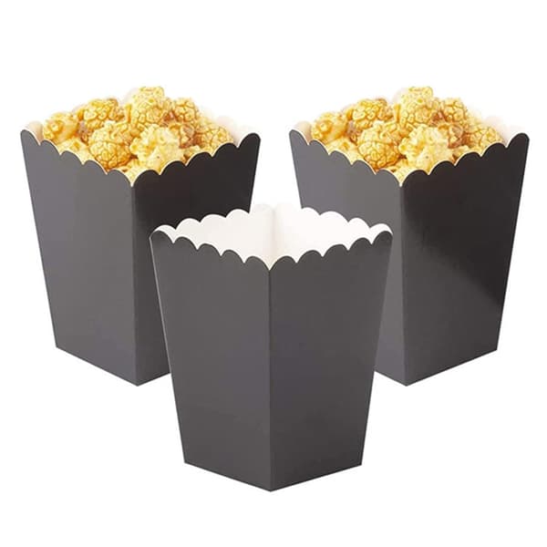 10 stk. Popcorn Snack Box Engangs Snack Beholdere Papir Chic White