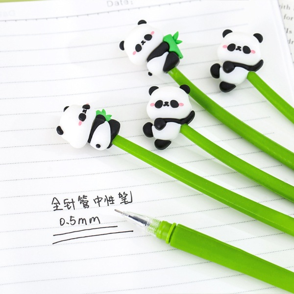 Sarjakuva ja Panda Gel Pen Kawaii 0,5 mm musta muste Neutraali kynät Stu A2