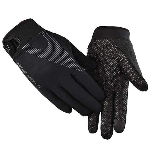 Män Cykelhandskar Full Finger Touch Motorcykel Cykel Mtb Bi Black M