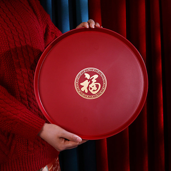 Hot Red Plastic Bakke Aflang Rund Firkantet Toast Xi Tray Hotel W A