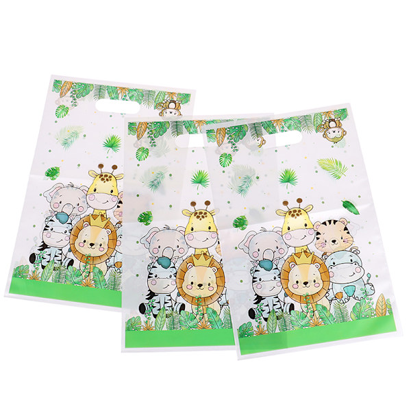 10 stk. Jungle Safari Zoo Tema Godteri Gavepose Bursdagsfest Pac 25*16.5CM