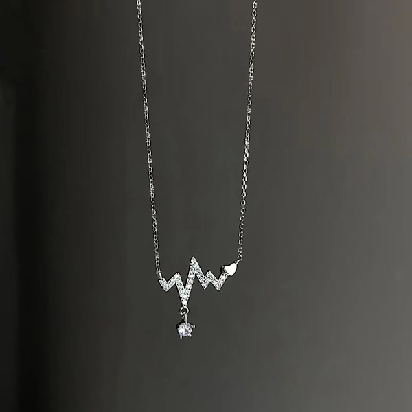 Ny mote kvinner Shiny Heartbeat Clavicle Chain Halskjede for W Gold
