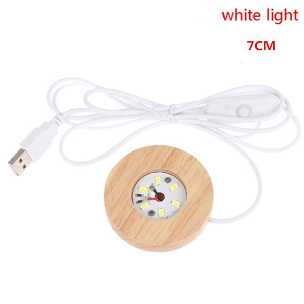 7cm puinen LED-valonäyttö Puinen yölamppujalusta LED Li WT1