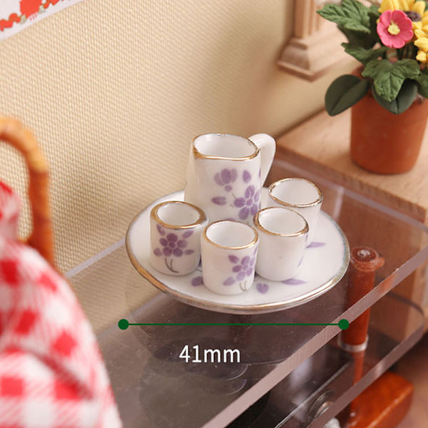 1Set 1:12 Dollhouse Miniatyr Set Porslin Temuggar Kannor m