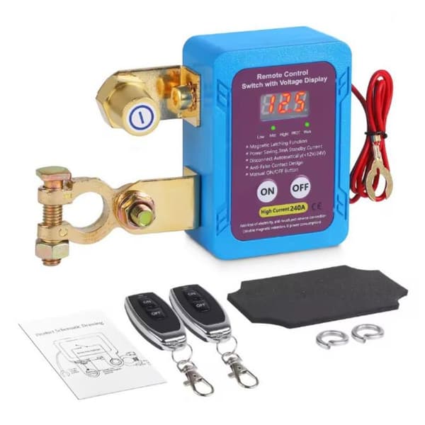 Fjernbatterifrakobling 240A med LED-spenningsdisplay Automatisk A2