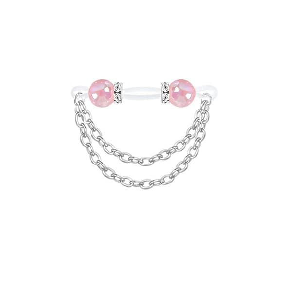 1 par justerbara nippelringar utan piercing i akryl Rose red