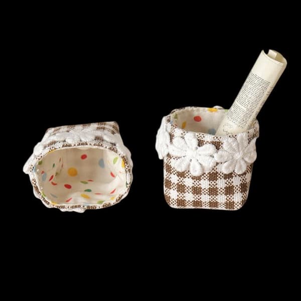 1/12 Dockskåp Mini Tyg Förvaringskorg Modell Dockskåpsmöbler