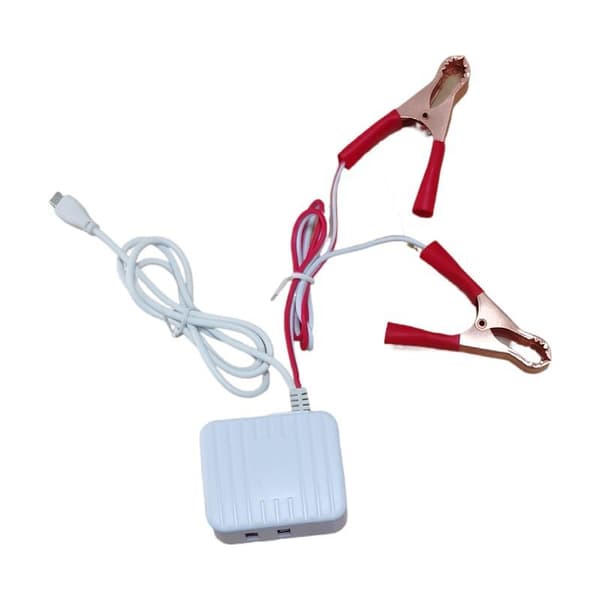1 stk. 12V 24V til 5V 3USB-port strømadapter med batteriklemme til A2