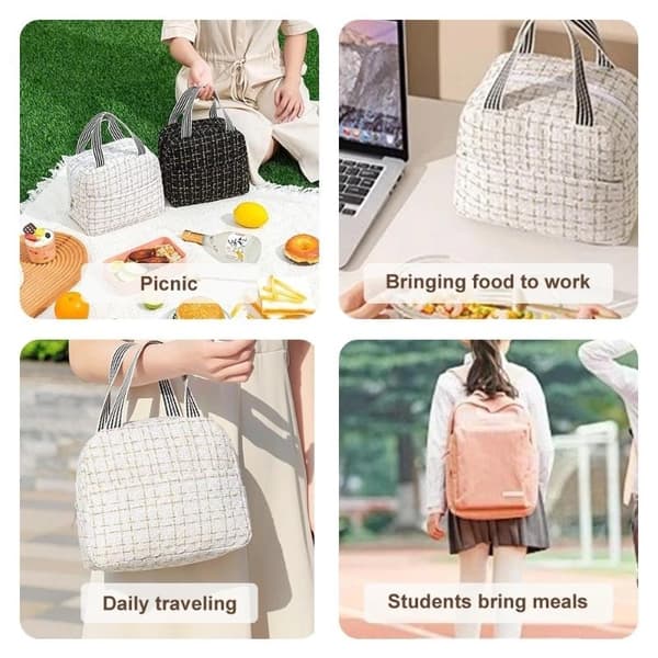 Matpose Oppbevaring Bento Bag Frisk Bevaring Termisk Isolasjon Black