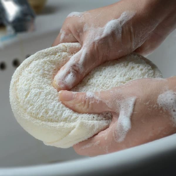 100% naturlig loofah-svamp badebombe eksfolierer død tørr hud til