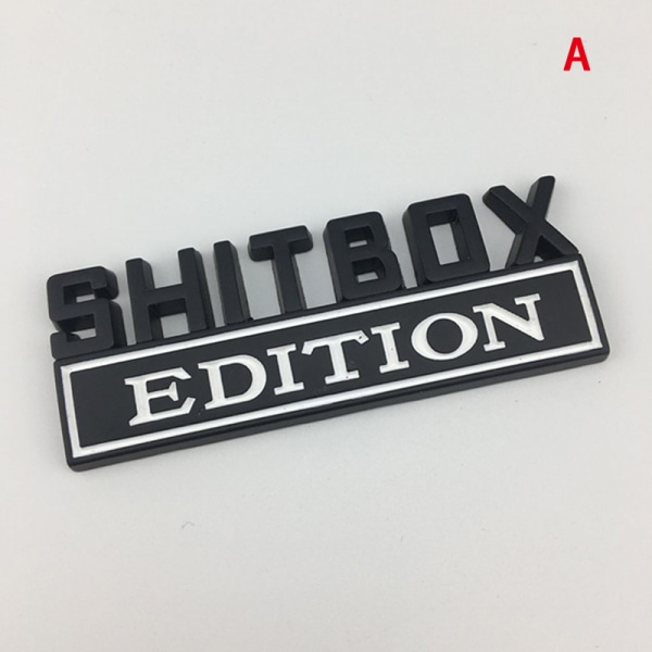 1X 3D ABS -tunnus SHITBOX EDITION -merkki, auton perän kyljetarra A