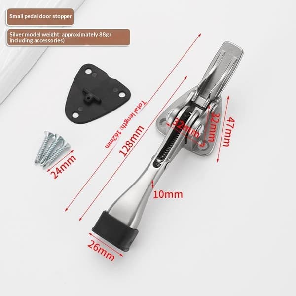 1 Set Kick Down Dörrstopp Antikollision Enkel Pedal Golv Ho Silver