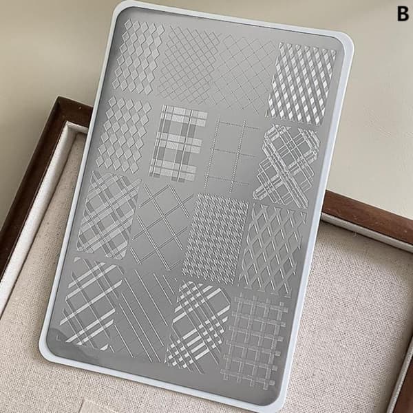 Neglekunst Stamping Plader Rustfrit Stål Ternmønster Stribe Mønster T A