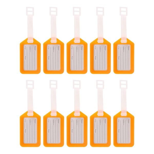 10st Bagageetiketter Resväska Etikett Bagage Bärbar Etikett Resa Orange