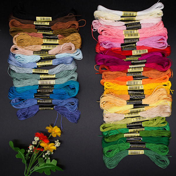 24/100/50 Krysssting Bomull Broderi Tråd Floss Sy Sk 24 colors