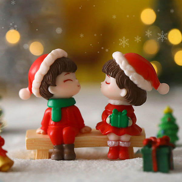 1 Par e Mini Lovers Par Miniature Landskab DIY Ornament Ch B