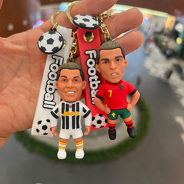 Fotball Ronaldo Player Figur Fotballstjerne Nøkkelring Bag Anheng B