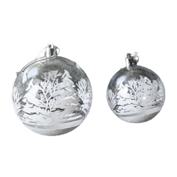6st Transparent Snow Christmas Balls Hängsmycken för jul Tr