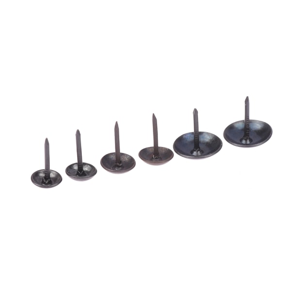 100ST Svart Runt Huvud Metall Pushpins Klädsel Naglar Vintage A