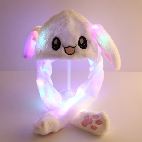1 Stk Glowing e Bunny Ears Hat Glowing Ear Moving Bunny Hat Pink