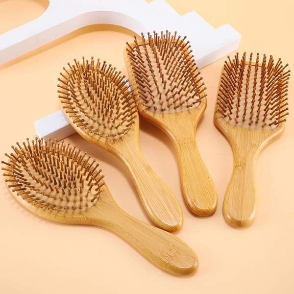 Naturlig bambu paddelkam luftkudde kam hårbottenmassage anti- A2