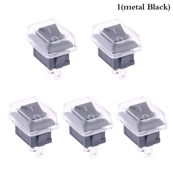 5 kpl Push Button Mini Switch 2Pin On/Off keinukytkin watilla 1(metal Black)