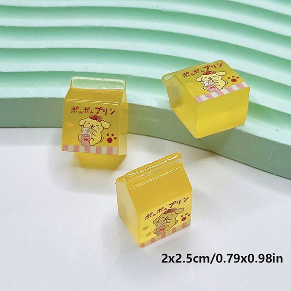 2st självlysande mjölkprydnader Creative Miniature Resin Milk Boxe