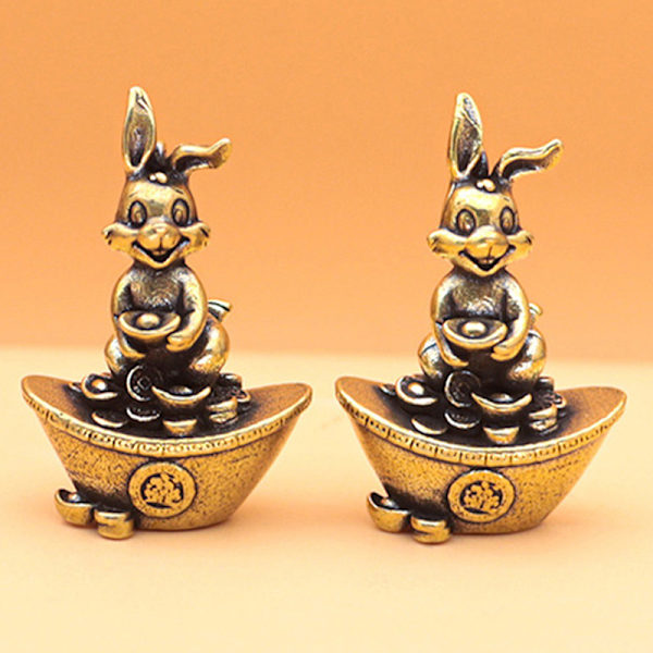 Nyttår messing figurer Desktop Ornament nøkkelring anheng