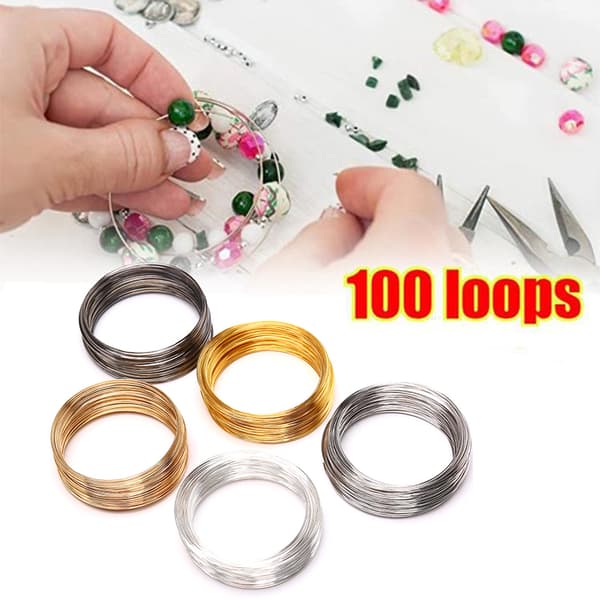 100 sirkler 0,6 mm Stål Memory Wire For Beading Bangle Armbånd Rose Gold