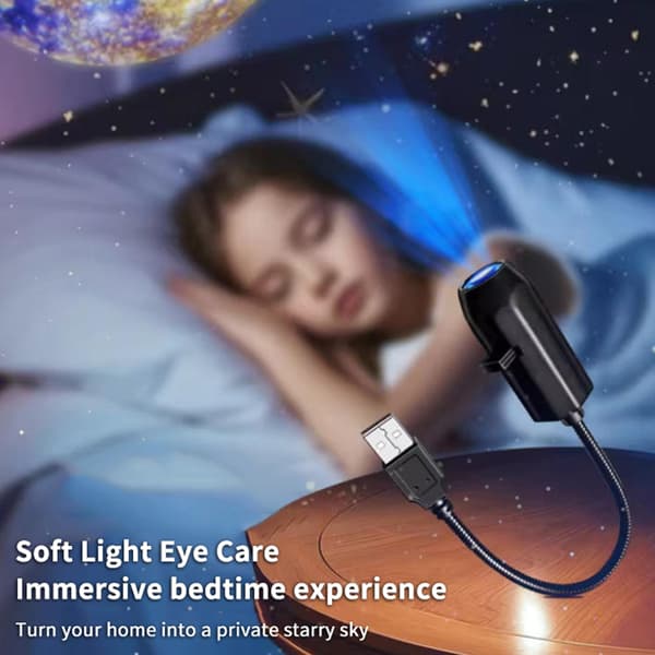 USB Loft Måne Jord Projektion Atmosfære Lys Stjernehimmel L
