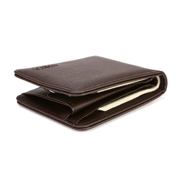 Bekväm män kort plånbok Pu-läder mini fritidskorthållare Black
