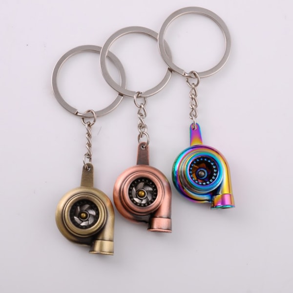 Mini Turbo Turbolader nøkkelring Spinning Turbine nøkkelring Gun Black
